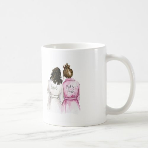 Maid of Honor Mug Dk Br Curls Bride Br Bun Maid