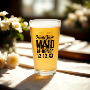 Maid of Honor Name Keepsake Glass