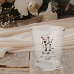 Maid of Honor Neutral Floral Letter Bridal Party Shot Glass<br><div class="desc">Shot glass to personalize for your Maid of Honor as a thank you gift or to use at your bachelorette party, rehearsal dinner, reception etc. Maid of Honor is lettered with neutral boho floral letters and handwritten script. You can also add the name of the bride and groom and their...</div>