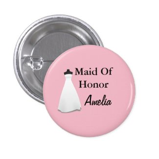 Maid of Honor or Bridesmaid Flair Pinback Button