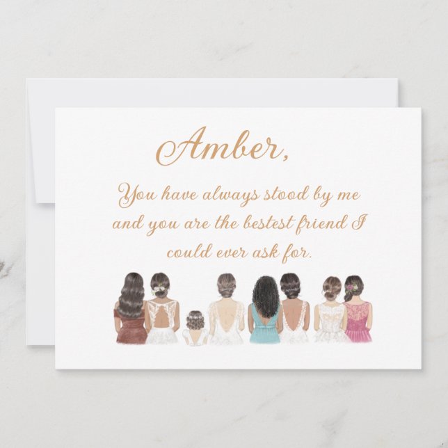 Maid of Honor or Bridesmaid Proposal Card (Front)
