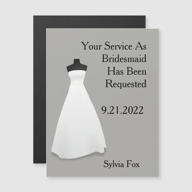 Maid of Honor or Bridesmaid Reminder Magnetic Invitation (Front/Back)