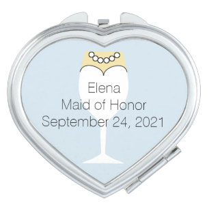 Maid of Honor or Bridesmaid's Heart Compact Mirror