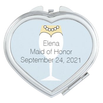 Maid Of Honor Or Bridesmaid's Heart Compact Mirror by WeddingButler at Zazzle
