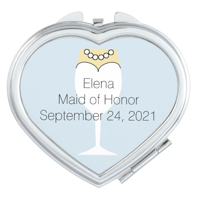 Maid of Honor or Bridesmaid's Heart Compact Mirror (Front)