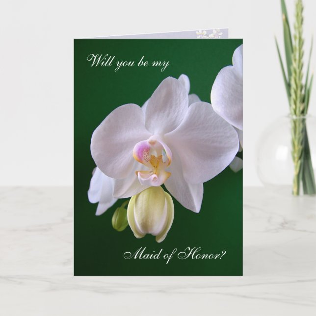 Maid of Honor. Orchid flower Card (Front)