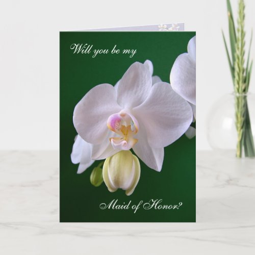 Maid of Honor Orchid flower Card