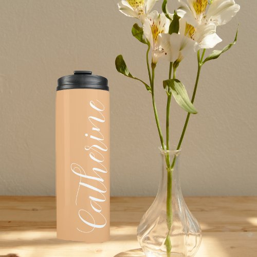 Maid of Honor Peach Stylized Name Thermal Tumbler
