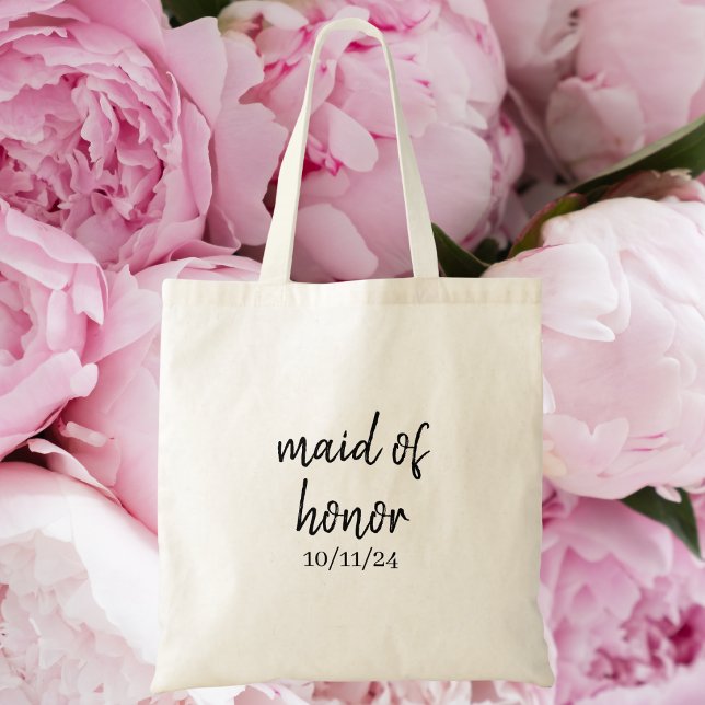 Maid of Honor / Personalized Bridal Party Gift Tote Bag (Creator Uploaded)