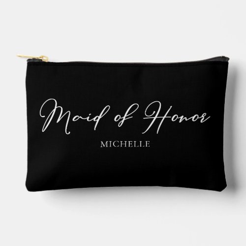 Maid of Honor Personalized Chic Bachelorette Party Accessory Pouch