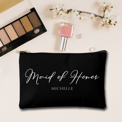 Maid of Honor Personalized Chic Bachelorette Party Accessory Pouch