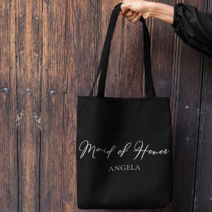 Maid of Honor Personalized Chic Minimalist Wedding Tote Bag