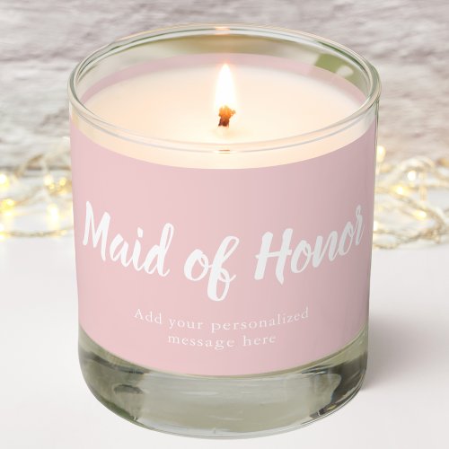 Maid of Honor Personalized Message Gift   Scented Candle