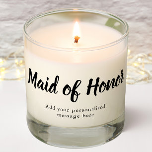 Maid of Honor Personalized Message Gift    Scented Candle