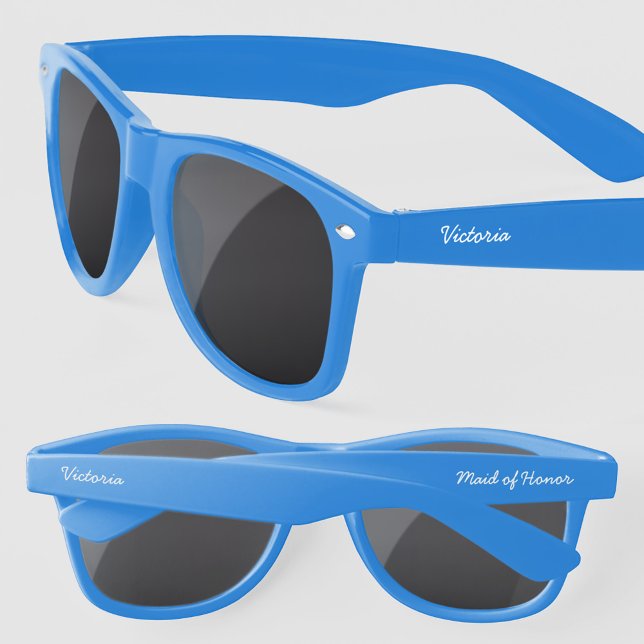 Maid of Honor Personalized Script Name Sunglasses (Personalized name Maid of Honor custom text sunglasses for wedding bridal shower bachelorette party)
