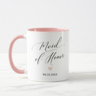 Maid of Honor Personalized Script Wedding Gift Mug
