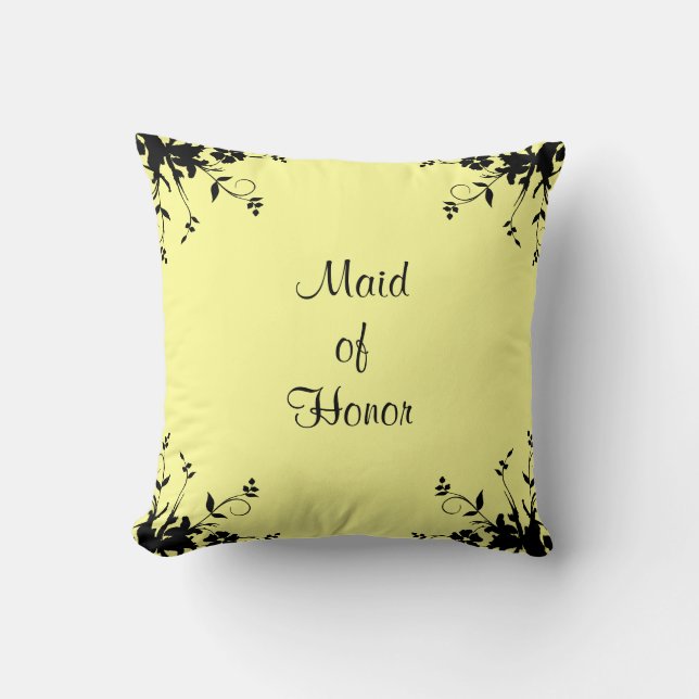 Maid of Honor Personalized Yellow Mojo Pillow (Front)