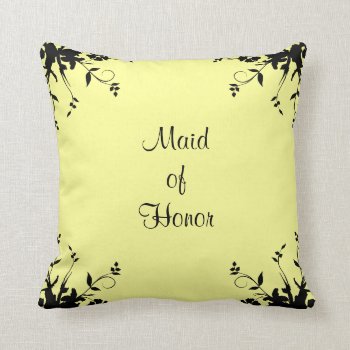 Maid of Honor Personalized Yellow Mojo Pillow