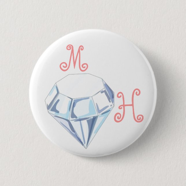 Maid of Honor Pin Pink Lettering (Front)