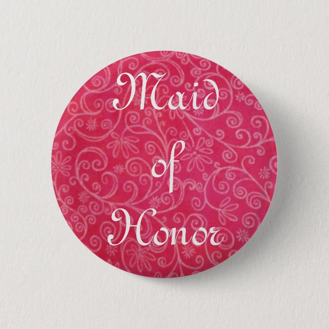 Maid of Honor Pinback Button (Front)