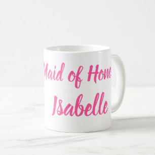 Maid of Honor pink Custom Name Gifts Wedding Coffee Mug