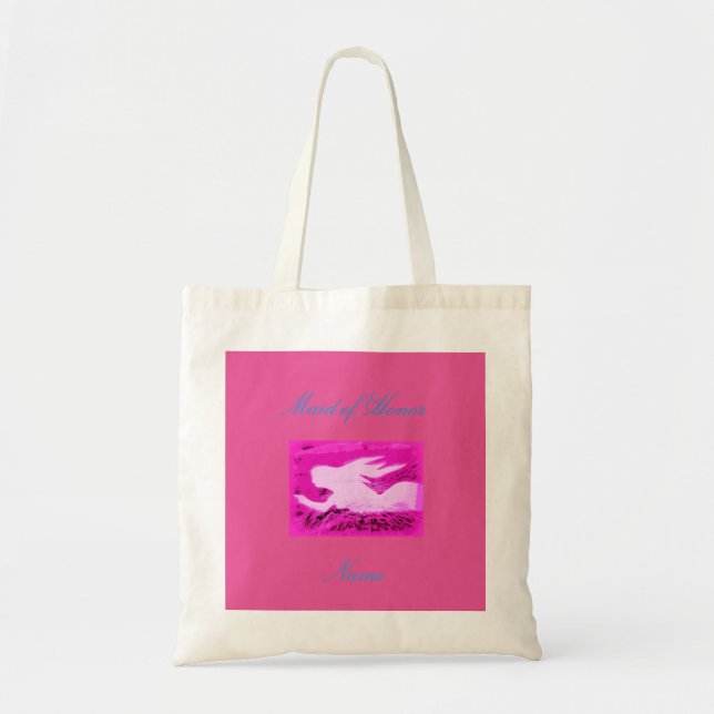 Maid of honor pink mermaid tote bag (Front)