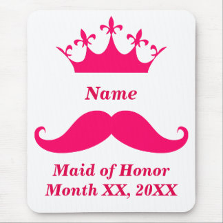 Maid of Honor Pink Mustache Mousepad