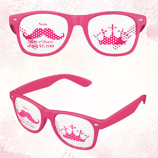 Maid of Honor Pink Mustache Party Retro Sunglasses