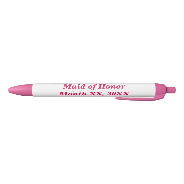Maid of Honor Pink Mustache Pen (Bottom)