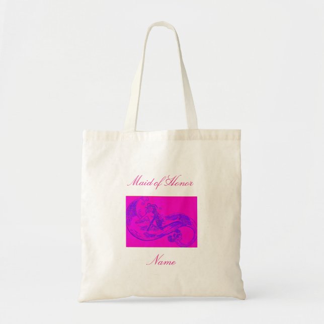 Maid of Honor pink waveriding mermaid Tote Bag (Front)