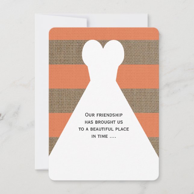 Maid of Honor Poem Coral with Dress Invitation (Front)