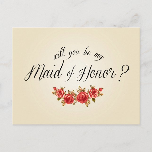Maid of Honor Postcard (Front)