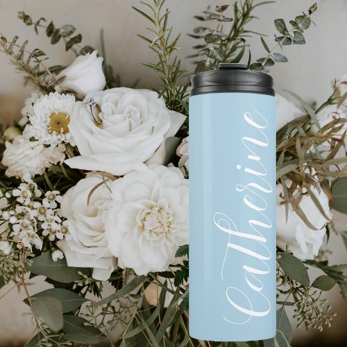 Maid of Honor Powder Blue Stylized Name Thermal Tumbler