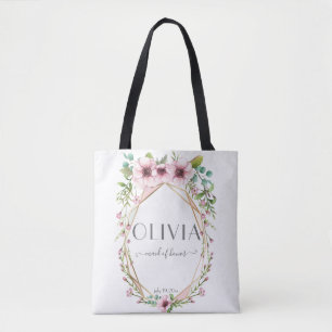 Maid of Honor Pretty Pink Anemone Flowers Tote Bag