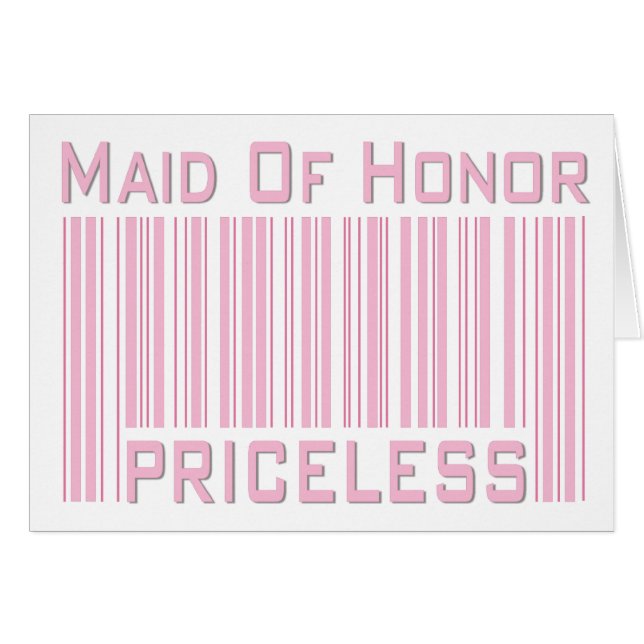 Maid of Honor Priceless Cards (Front Horizontal)