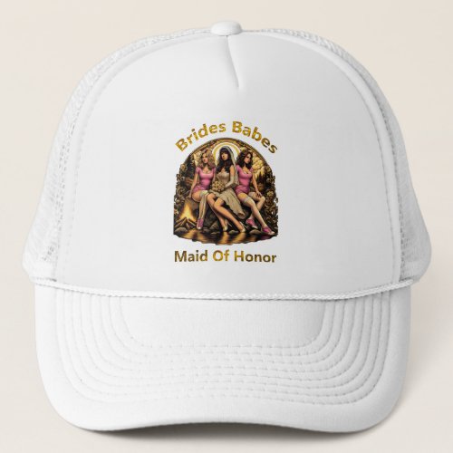 Maid of Honor Pride in a Bridal Party Themed  Trucker Hat