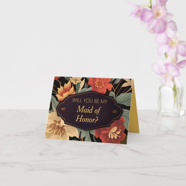 maid of honor proposal card (Orchid)
