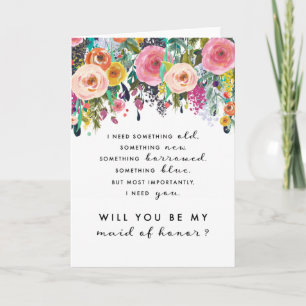 Maid of Honor Proposal Card, Ashley Collection Card