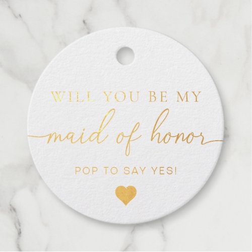 Maid Of Honor Proposal Foil Favor Tag