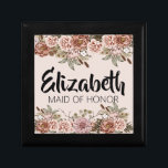 Maid of Honor Proposal Gift Custom Bridal Shower Box<br><div class="desc">If you're looking for the perfect way to show your appreciation for your maid of honor, look no further than boho cottagecore wedding collection! This enchanting wedding theme gift box is perfect for personalized bridal party jewelry and keepsake items. Not only is it a fun way to show your gratitude,...</div>
