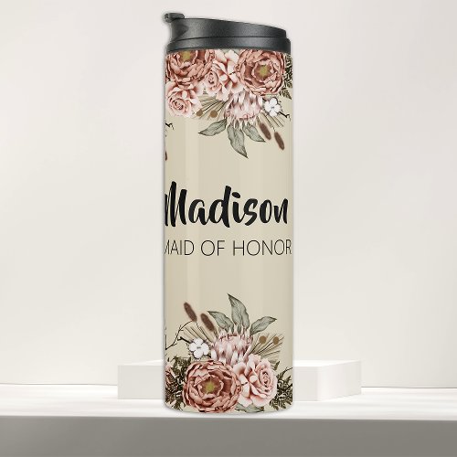 Maid of Honor Proposal Gift Custom Bridal Shower Thermal Tumbler