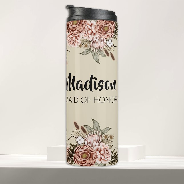 Maid of Honor Proposal Gift Custom Bridal Shower Thermal Tumbler (Creator Uploaded)