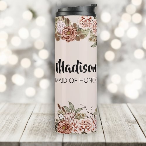 Maid of Honor Proposal Gift Custom Bridal Shower Thermal Tumbler