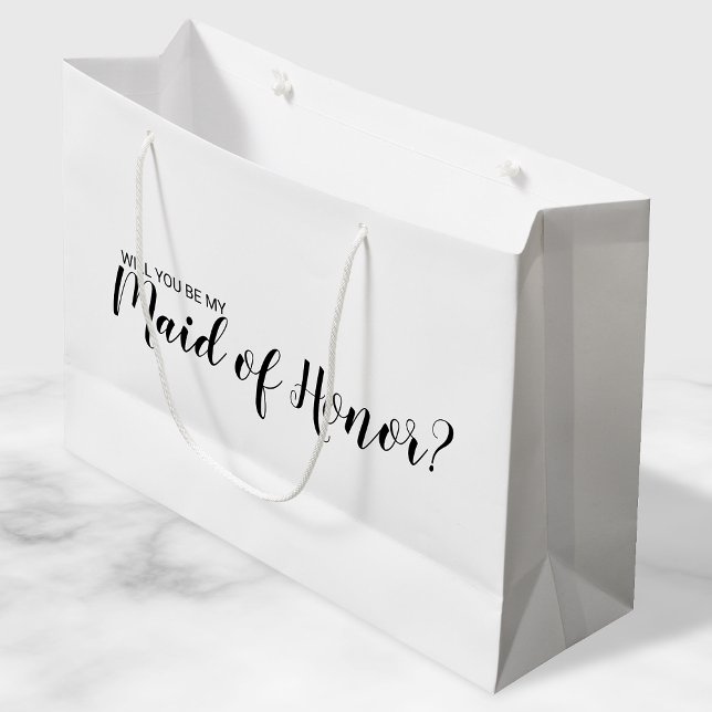 Maid of Honor Proposal Modern Proposal Large Gift Bag (Creator Uploaded)