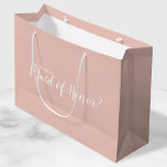 Maid of Honor Proposal Modern Proposal Large Gift Bag<br><div class="desc">"Will You Be My Maid of Honor?" Modern Proposal Gift Bag
featuring title "Will You Be My Maid of Honor?" in white modern script font style on blush pink background.</div>