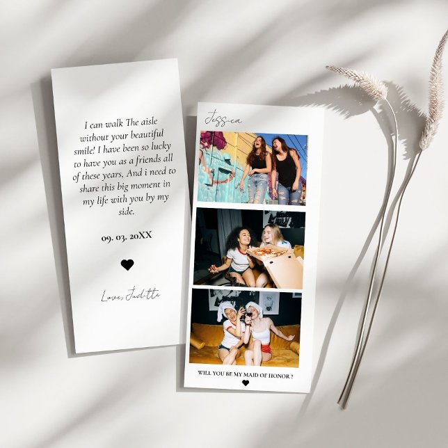Maid of Honor Proposal Photo Strip Photo Booth Save The Date (Creator Uploaded)