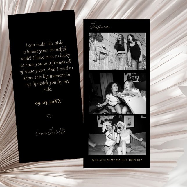 Maid of Honor Proposal Photo Strip Photo Booth Save The Date (Creator Uploaded)