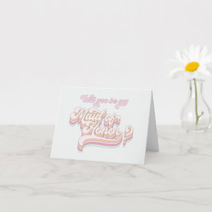 Maid of honor proposal, retro, trendy, modern card