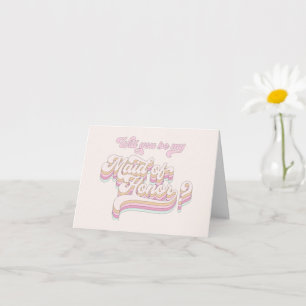 Maid of honor proposal, retro, trendy, modern card