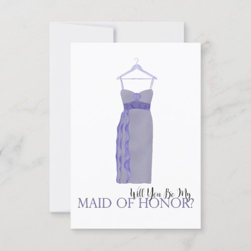 Maid of Honor Proposal Watercolor Dress Invitation